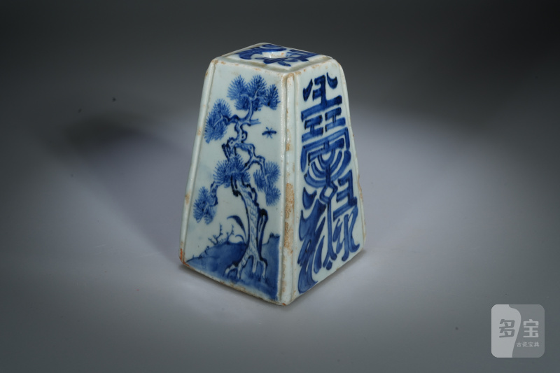 明 青花福禄寿烛台 - 图5